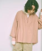 ナチュラルピーチワッシャービエラ　ブラウス